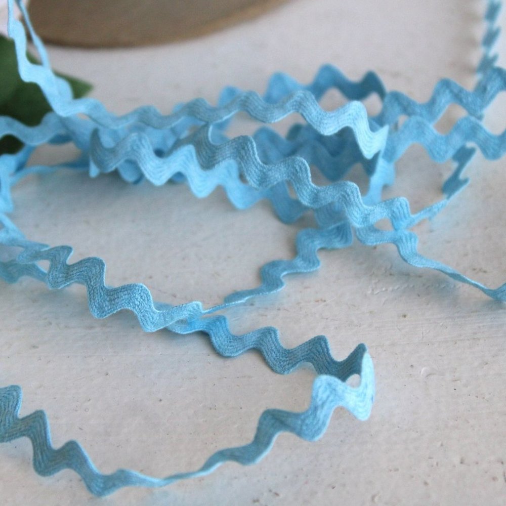 Vintage 1960s Ric Rac Trim, Blue / 5mm wide, 5 yards / Sewing  Supply